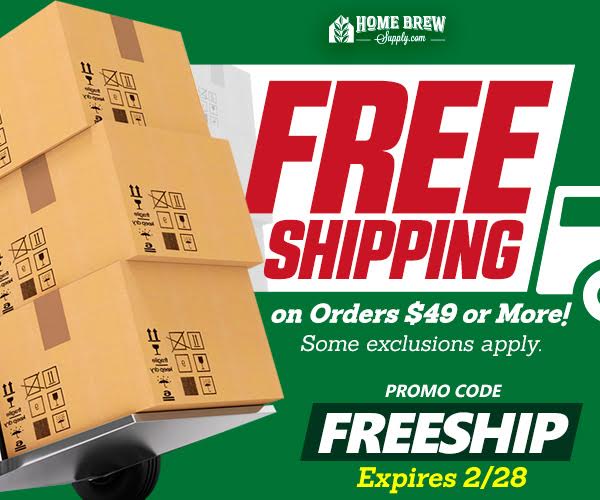 homebrew supply free shipping